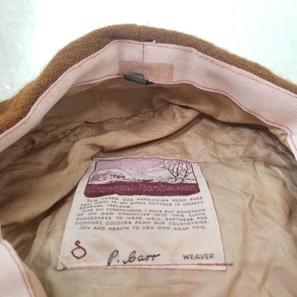 SOLD Vintage Irish Donegal handwoven tweed flat cap - Picture 11 of 15